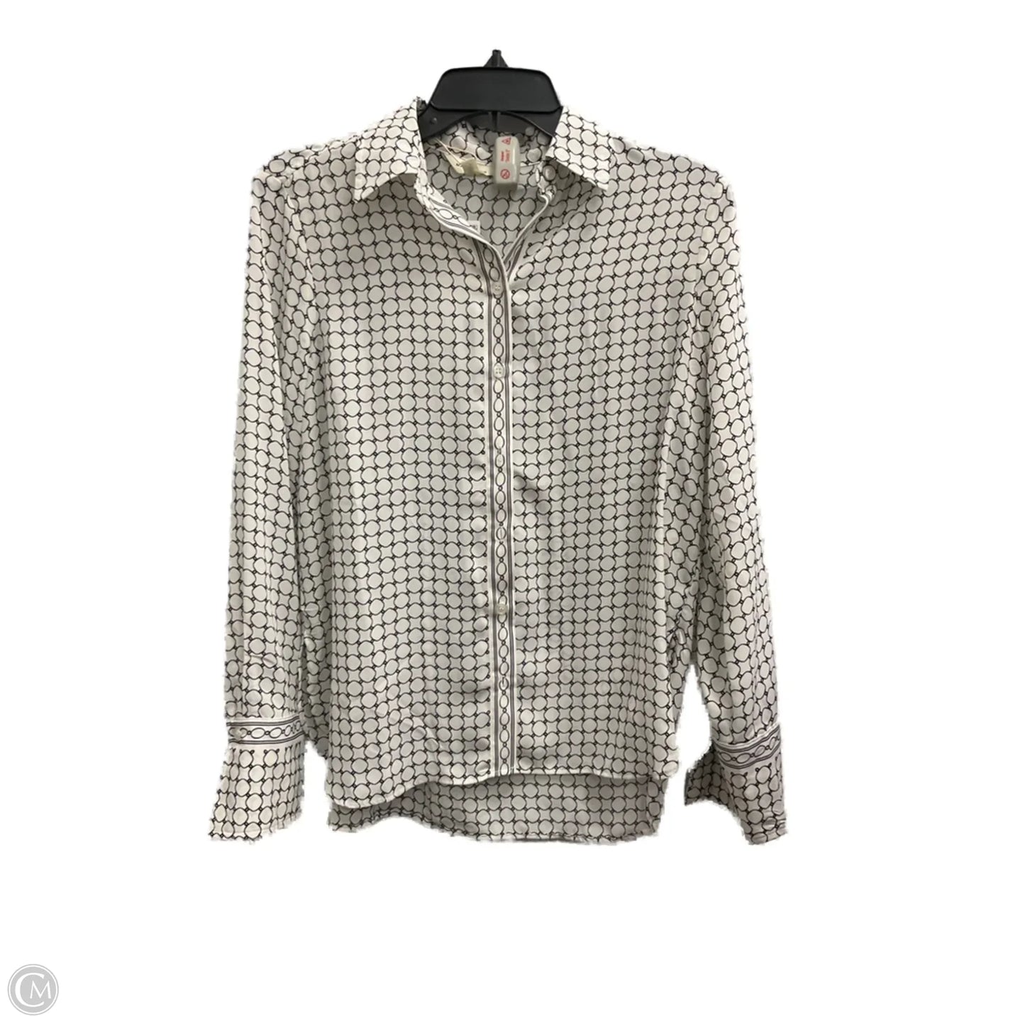 Blouse Long Sleeve By Max Studio In Black & White, Size: Xs