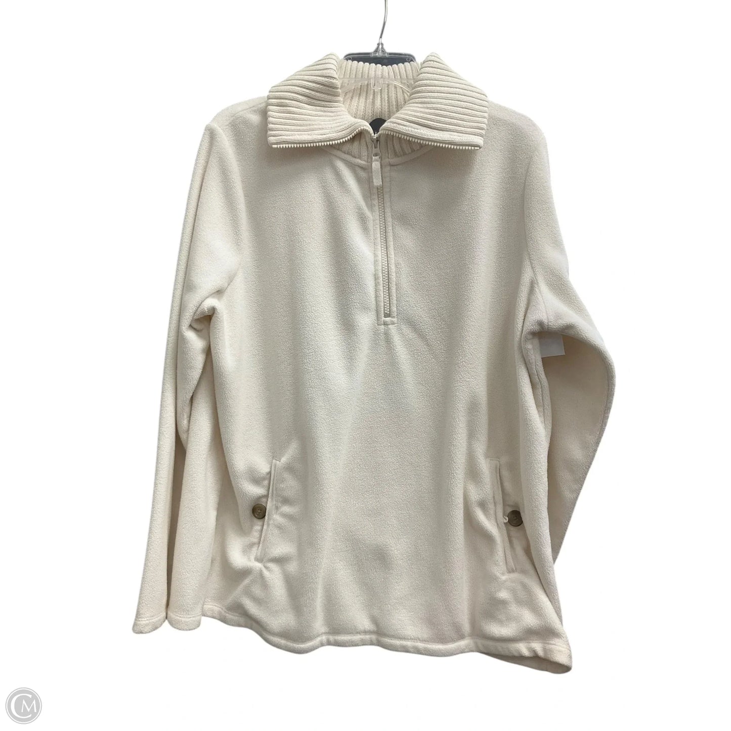 Jacket Fleece By Lands End In Cream, Size: Xl