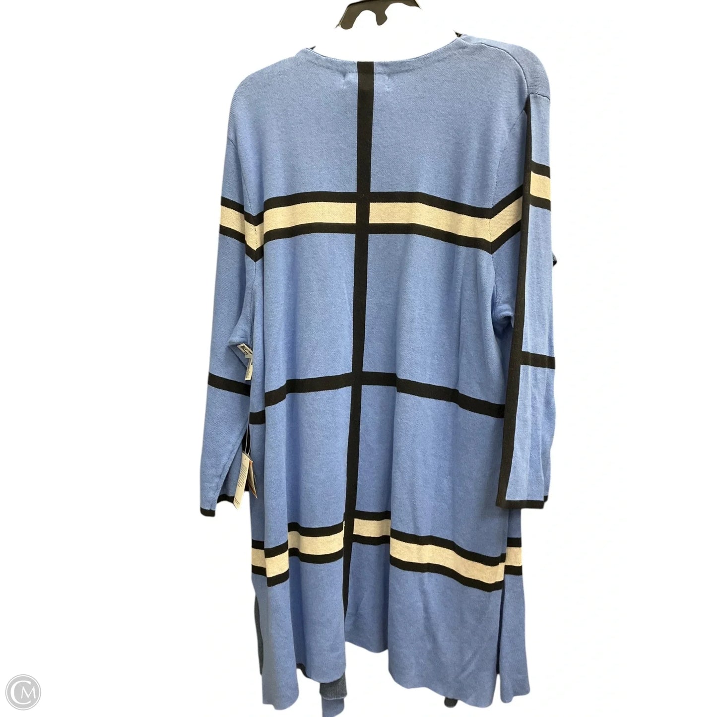 Cardigan By Kasper In Black & Blue, Size: 3x