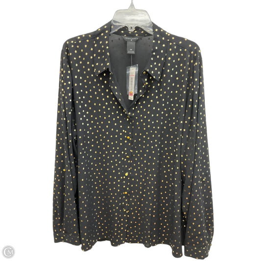 Top Long Sleeve By Investments In Black & Gold, Size: 2x
