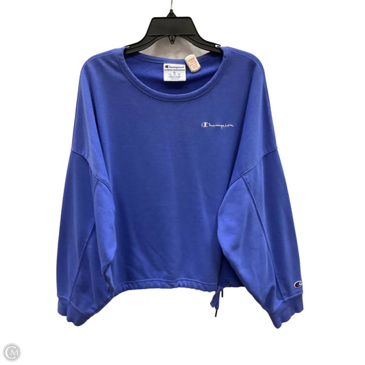 Athletic Top Long Sleeve Crewneck By Champion In Blue, Size: Xl