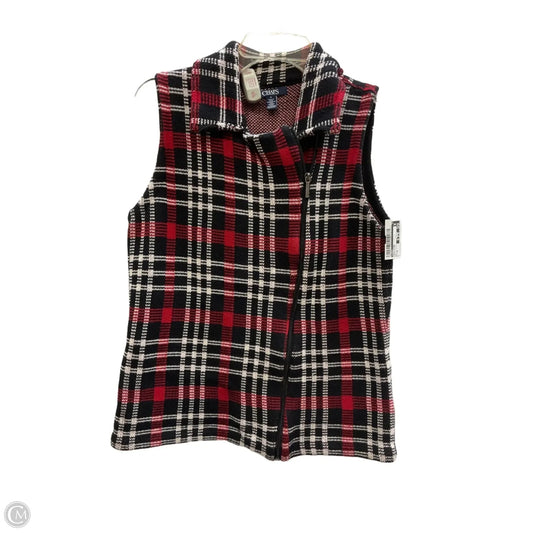 Vest Other By Chaps In Black & Red, Size: M