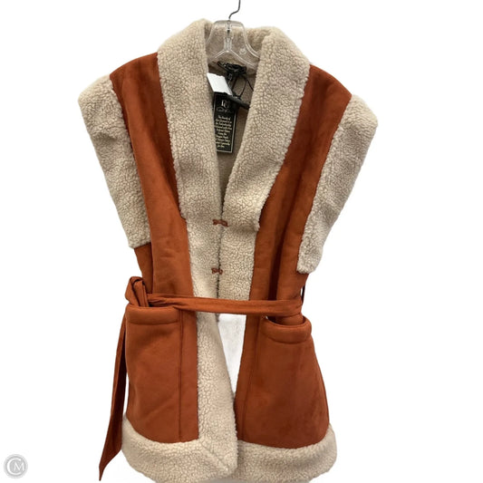Vest Faux Fur & Sherpa By Dg2 In Orange & Tan, Size: Xs