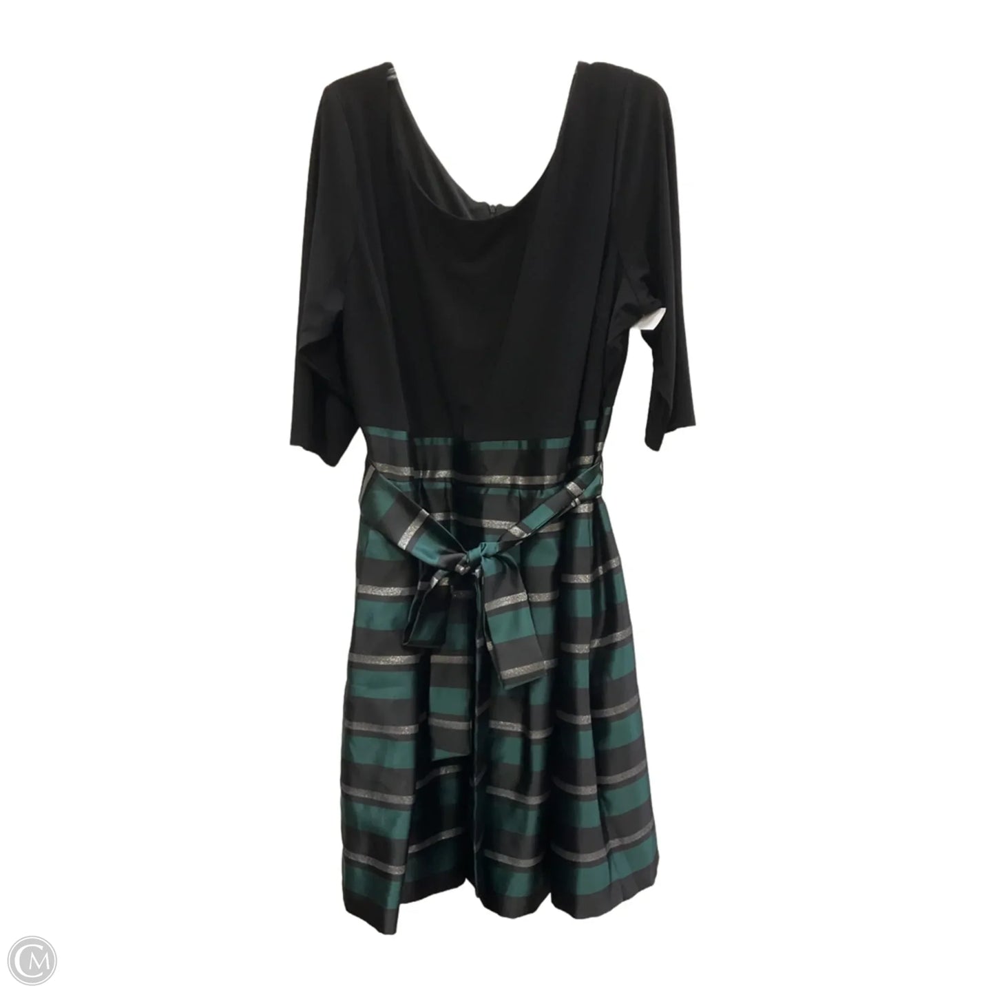Dress Party Midi By Jessica Howard In Black & Green, Size: 3x