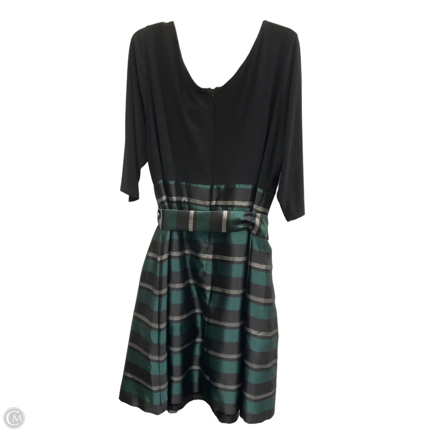 Dress Party Midi By Jessica Howard In Black & Green, Size: 3x