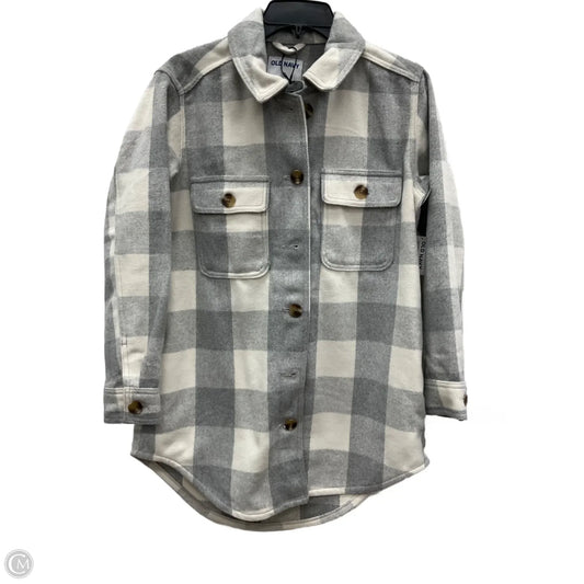 Jacket Shirt By Old Navy In Grey & White, Size: Xs