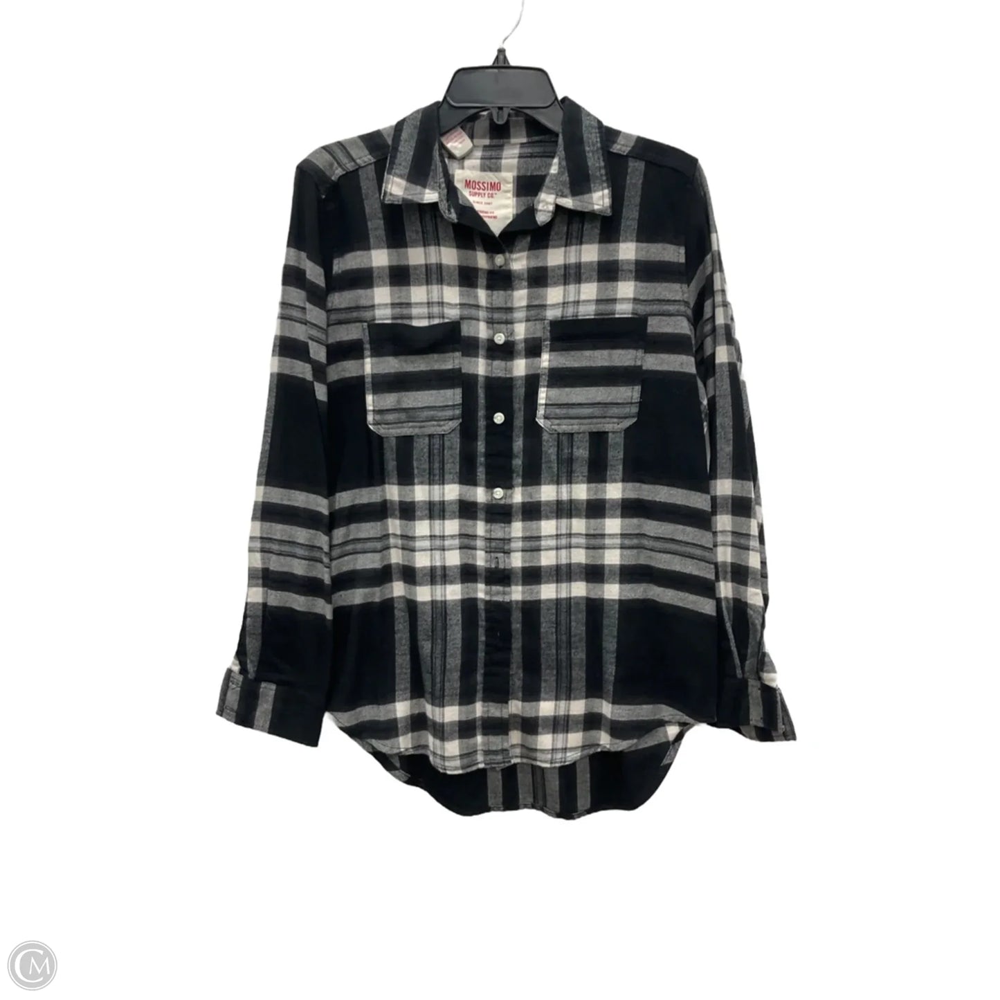 Blouse Long Sleeve By Mossimo In Black & White, Size: S