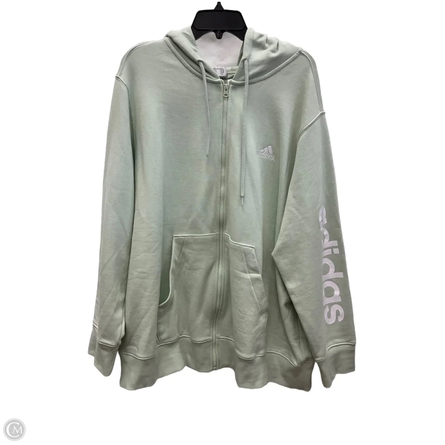 Sweatshirt Hoodie By Adidas In Green, Size: 3x