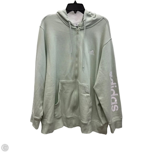 Sweatshirt Hoodie By Adidas In Green, Size: 3x