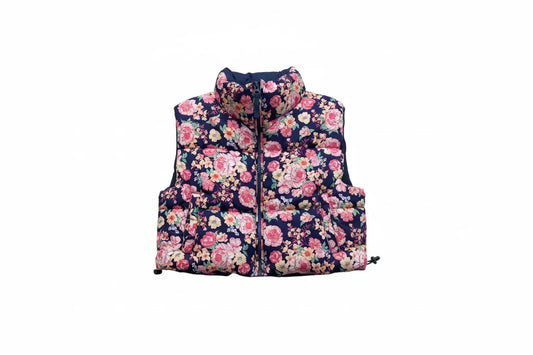 Vest Puffer & Quilted By Simply Southern In Floral Print, Size: M