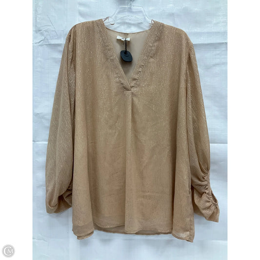 Top Long Sleeve By Entro In Tan, Size: 2x