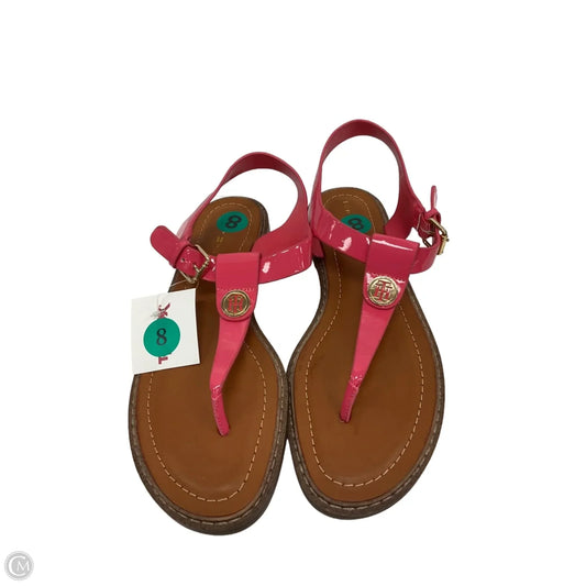 Sandals Flats By Tommy Hilfiger In Brown & Pink, Size: 8