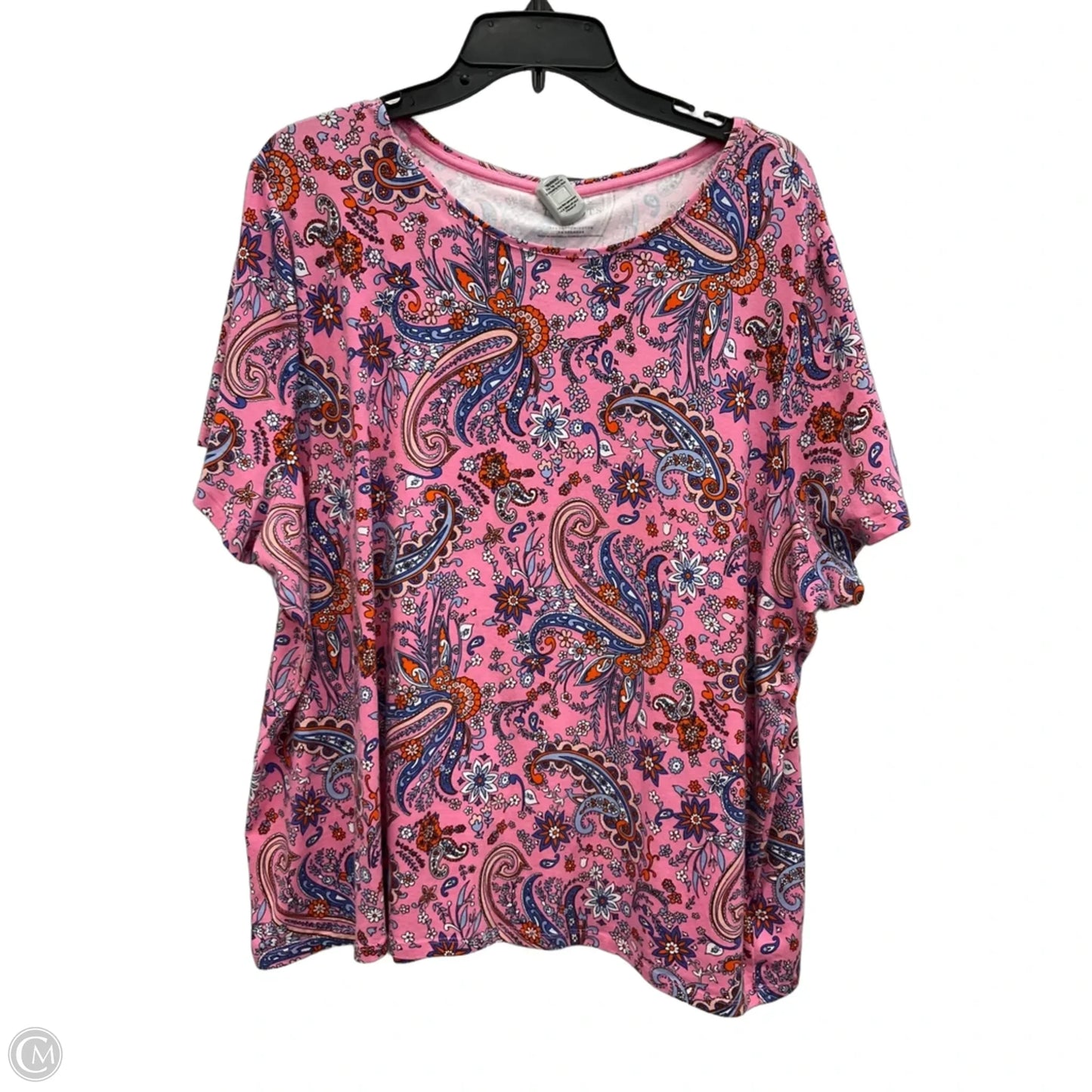 Top Short Sleeve By Talbots In Blue & Pink, Size: 3x