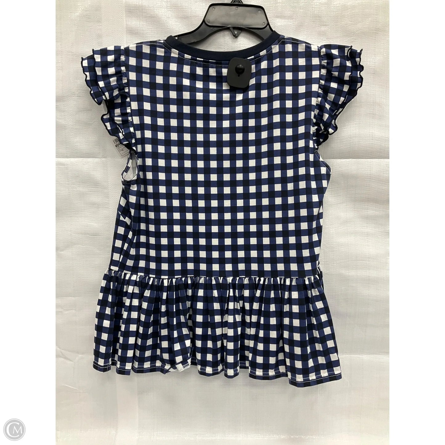 Top Short Sleeve Designer By Kate Spade In Plaid Pattern, Size: M