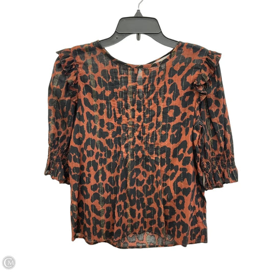 Top Short Sleeve By Loft In Animal Print, Size: Xs