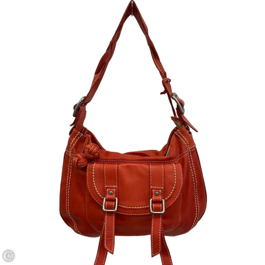 Handbag Leather By Fossil, Size: Medium