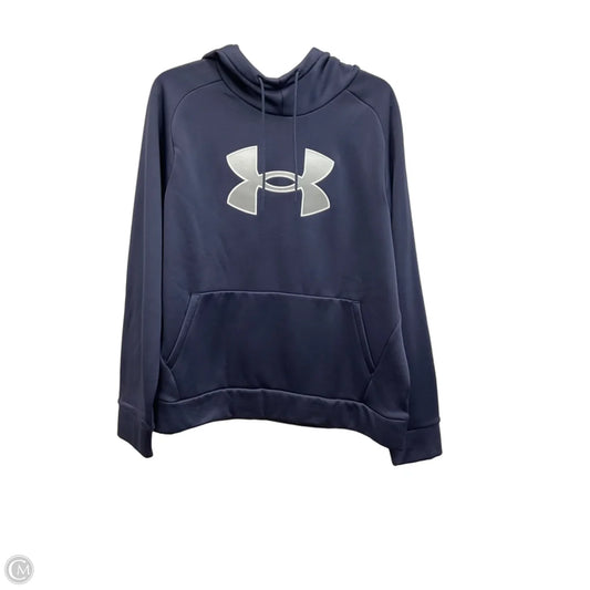 Athletic Top Long Sleeve Hoodie By Under Armour In Blue, Size: Xl