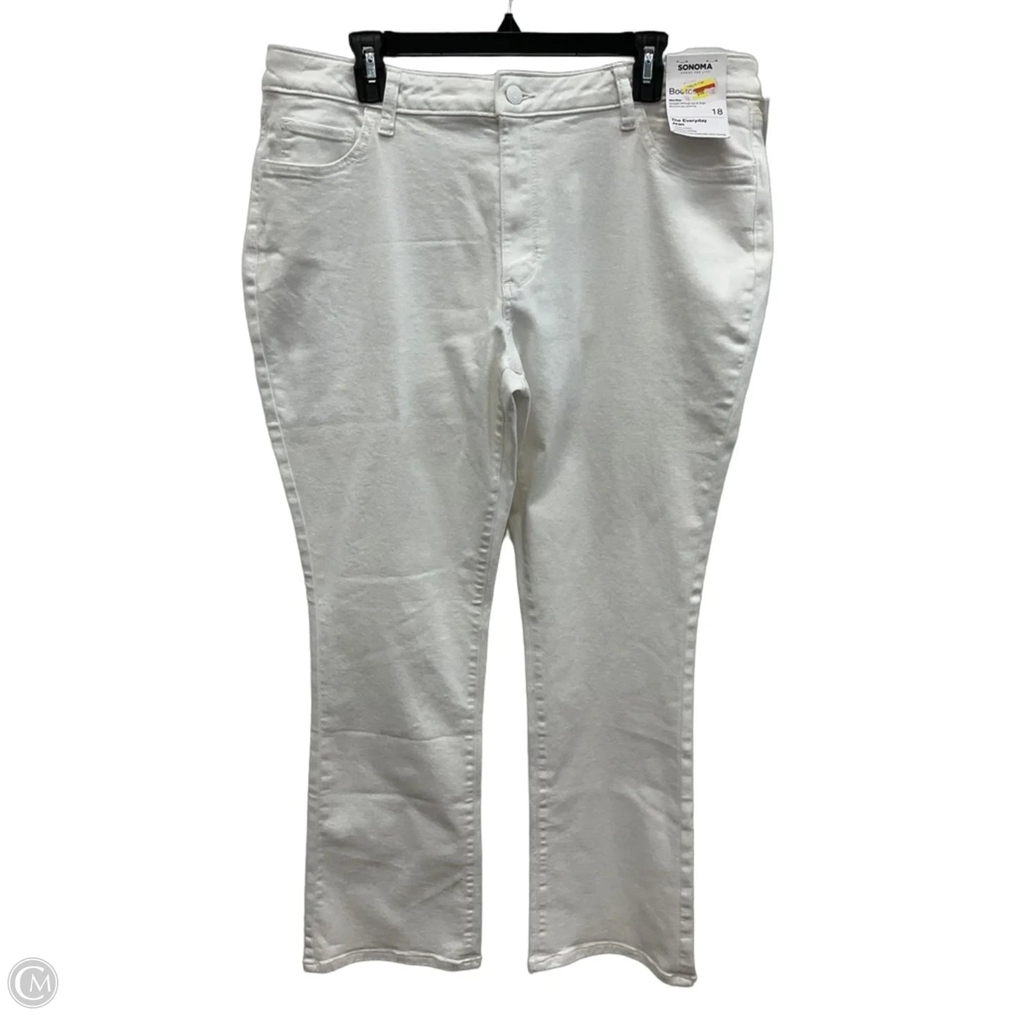 Jeans Boot Cut By Sonoma In White Denim, Size: 18