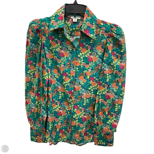 Blouse Long Sleeve By Sundance In Floral Print, Size: Xs