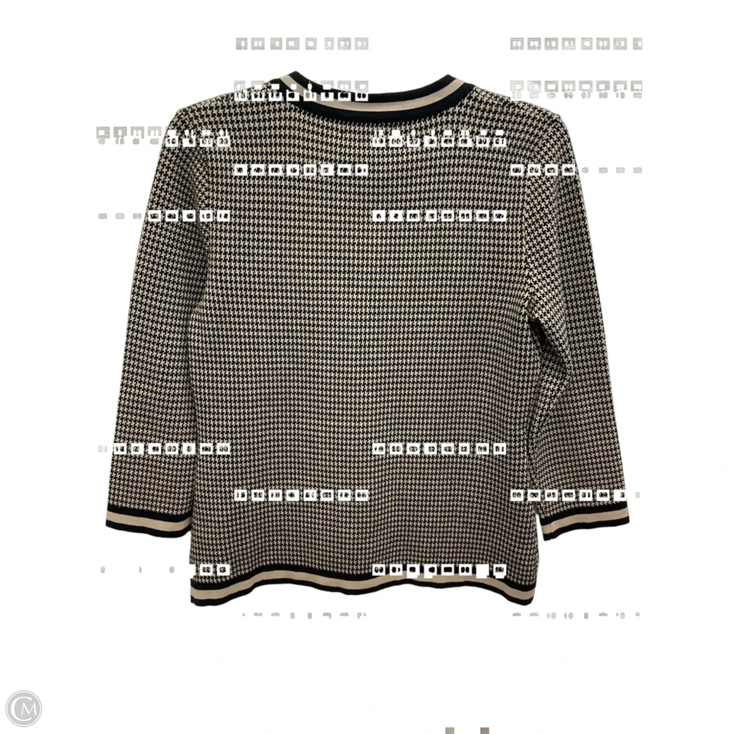 Cardigan Designer By Karl Lagerfeld In Checkered Pattern, Size: S
