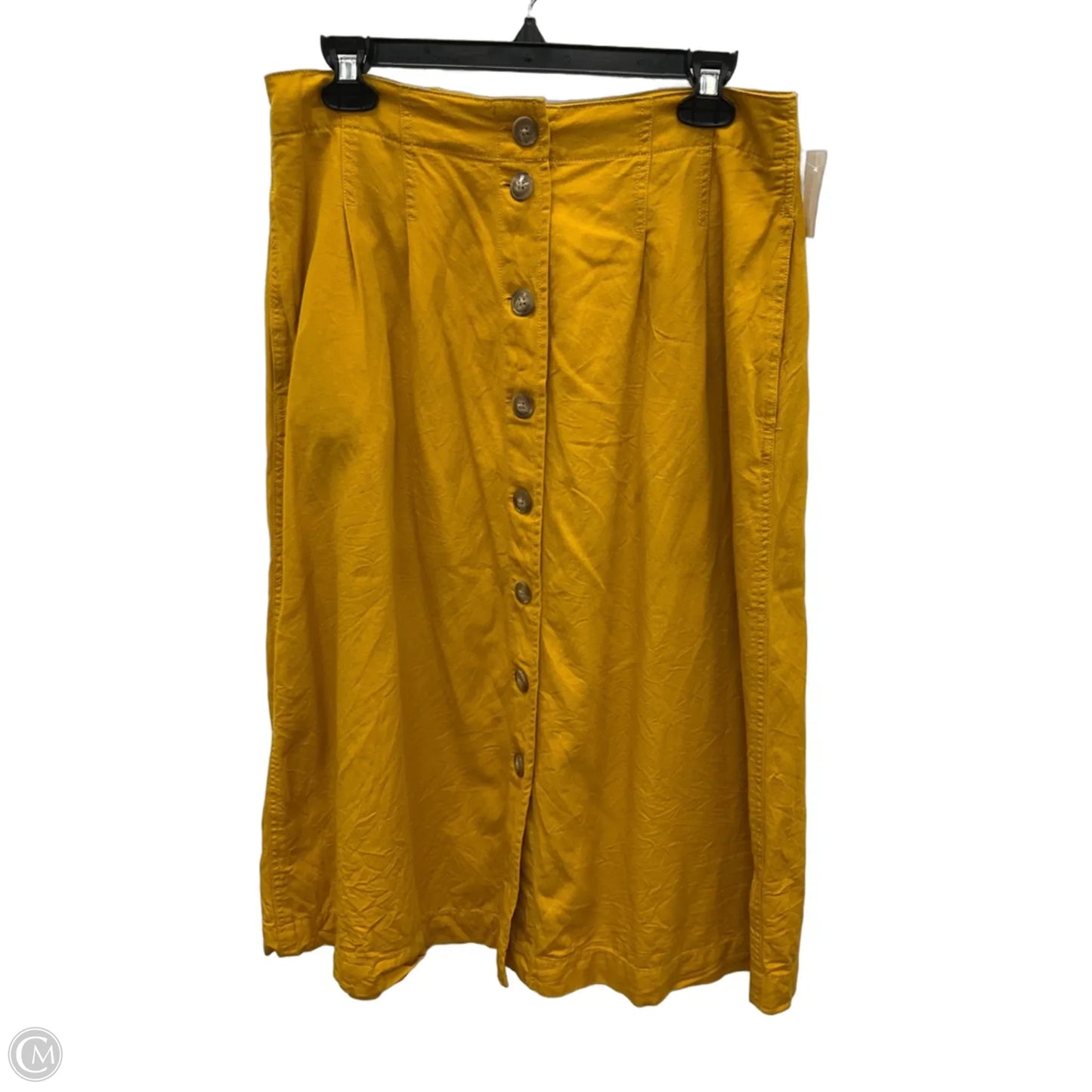 Skirt Midi By Madewell In Yellow, Size: 10