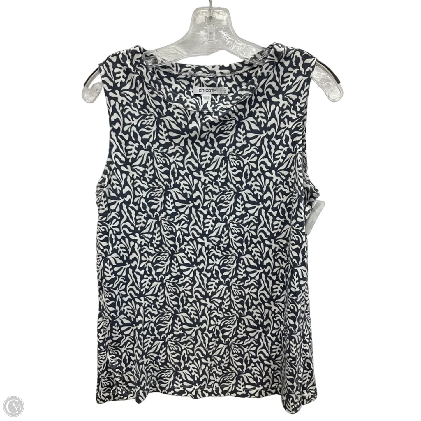 Top Sleeveless By Chicos In Grey, Size: M