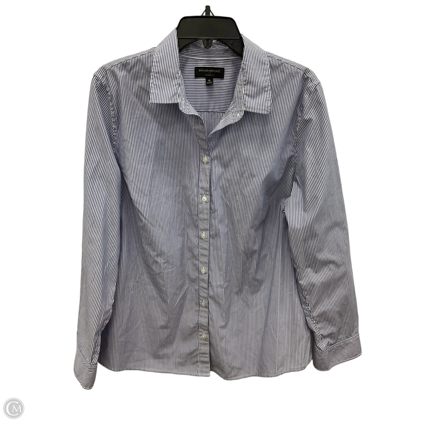 Blouse Long Sleeve By Banana Republic In Striped Pattern, Size: 18