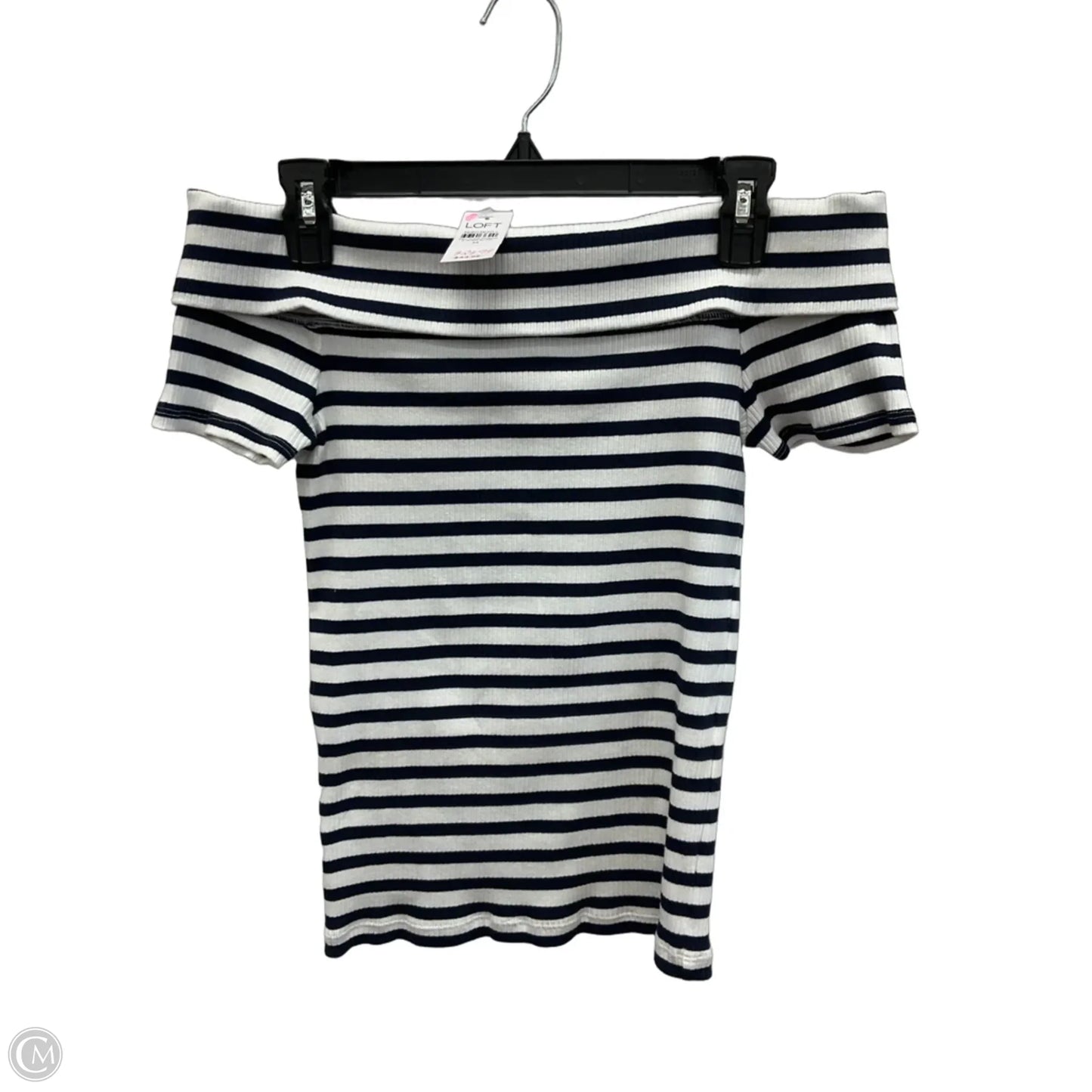 Top Short Sleeve By Loft In Striped Pattern, Size: M