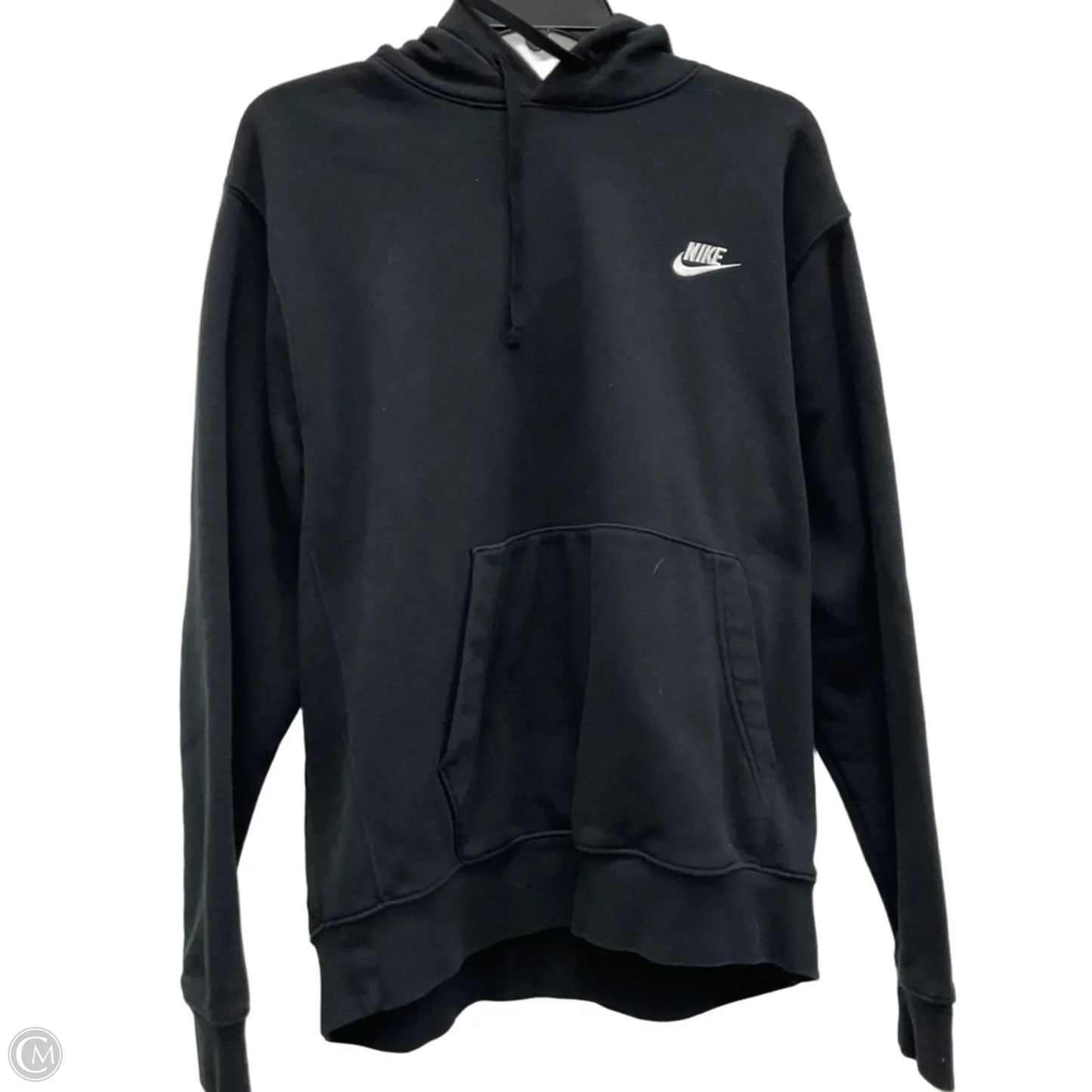 Athletic Top Long Sleeve Hoodie By Nike In Black, Size: L