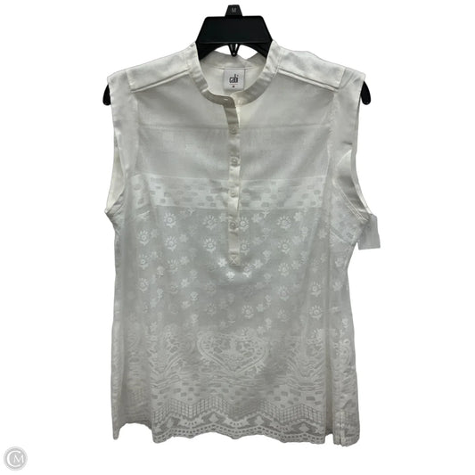 Top Sleeveless By Cabi In White, Size: M