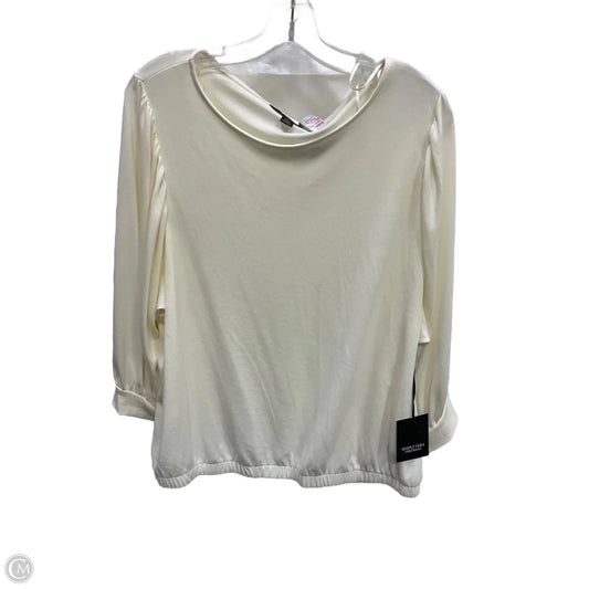 Top Long Sleeve By Simply Vera In Cream, Size: Xxl
