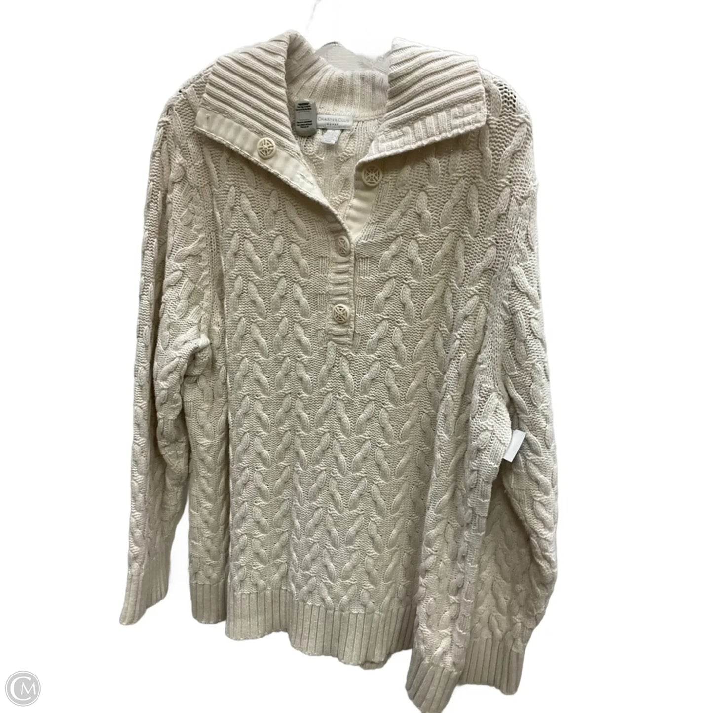 Sweater By Charter Club In Cream, Size: 2x
