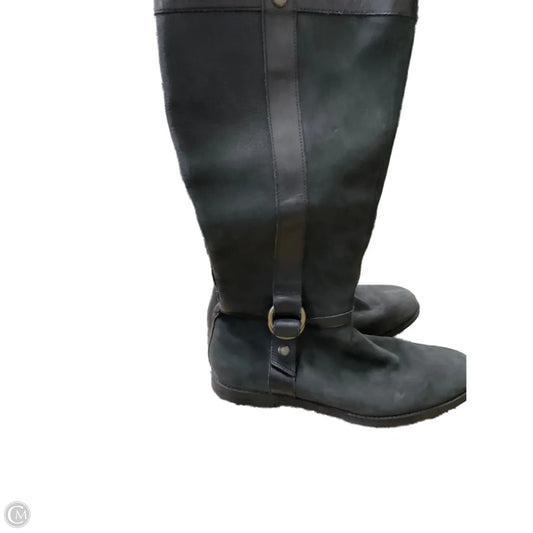 Boots Mid-calf Flats By Clothes Mentor In Black, Size: 9.5