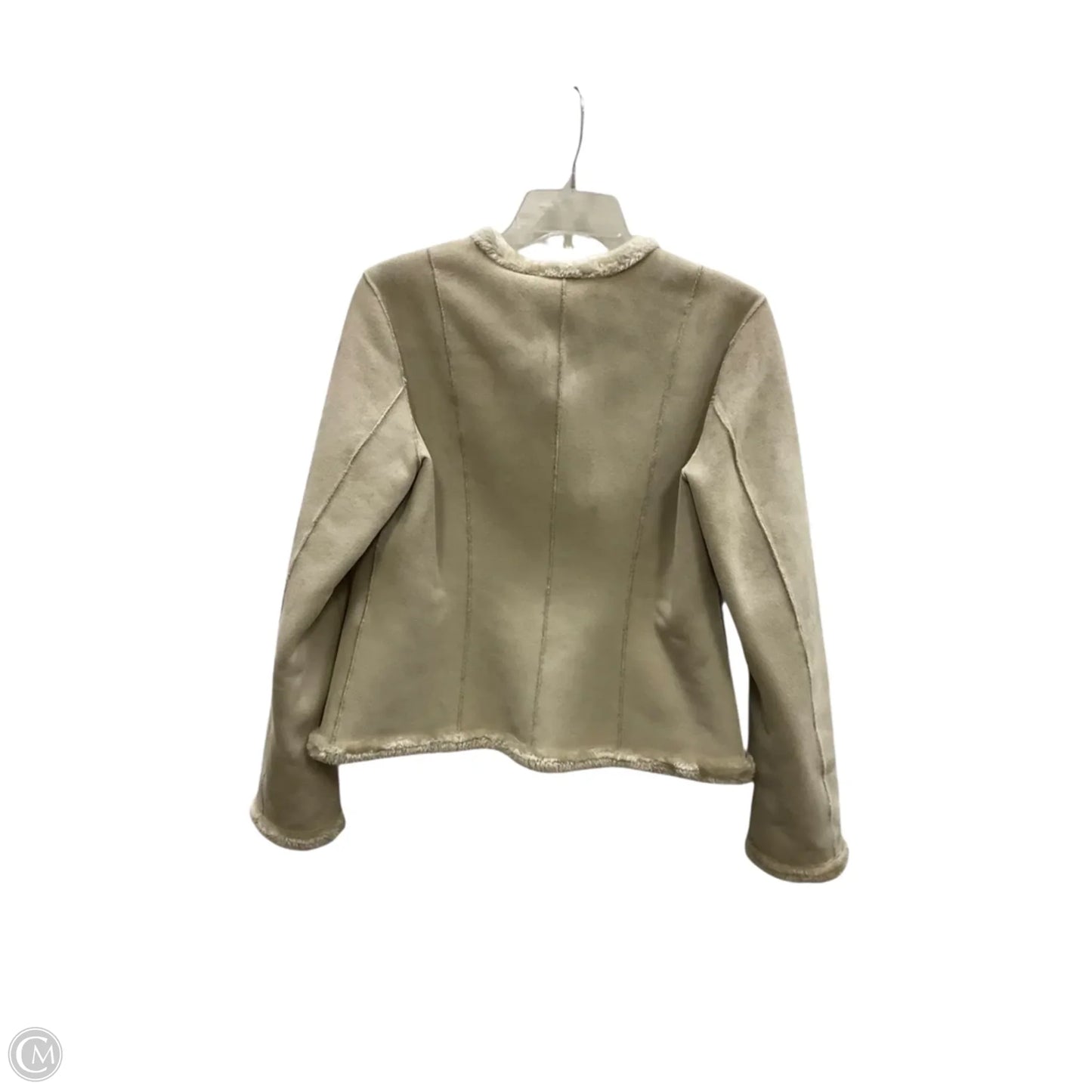 Jacket Faux Fur & Sherpa By Anne Klein In Tan, Size: Xs