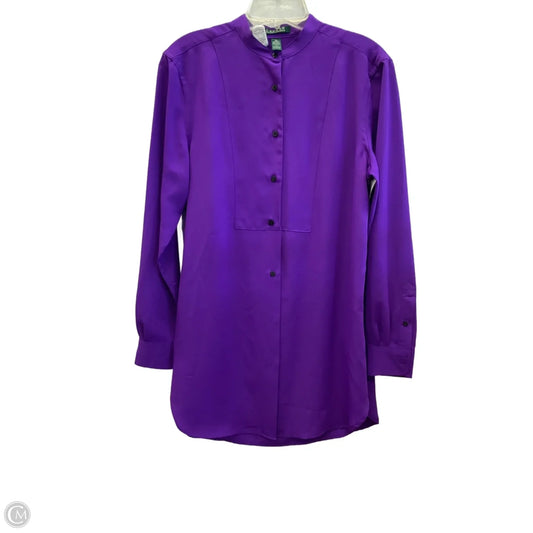 Blouse Long Sleeve By Lauren By Ralph Lauren In Purple, Size: M
