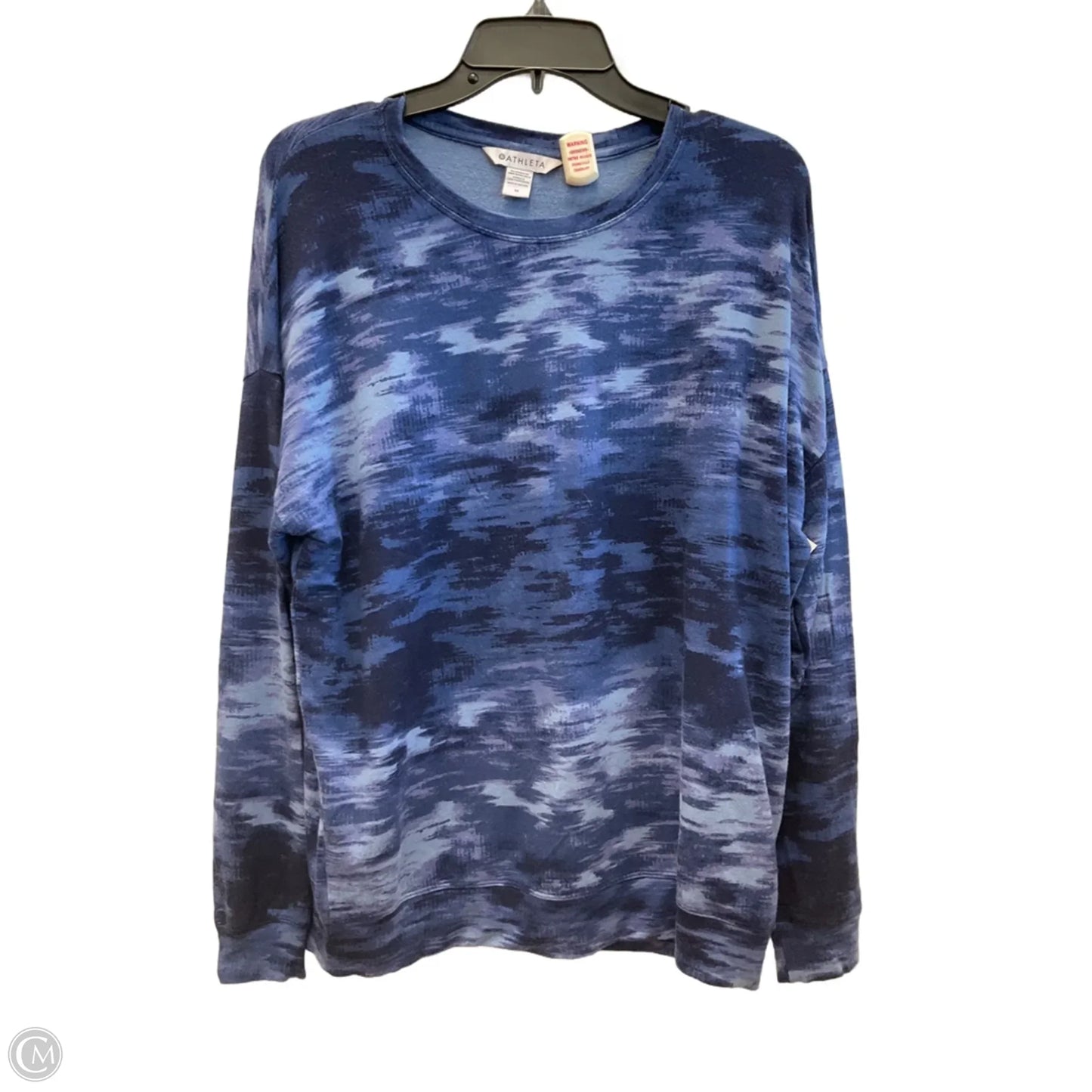 Athletic Top Long Sleeve Crewneck By Athleta In Blue & Brown, Size: M