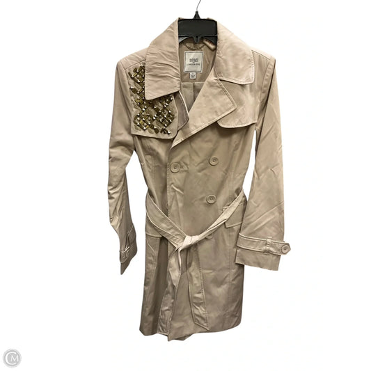 Coat Peacoat By Badgley Mischka In Beige, Size: S