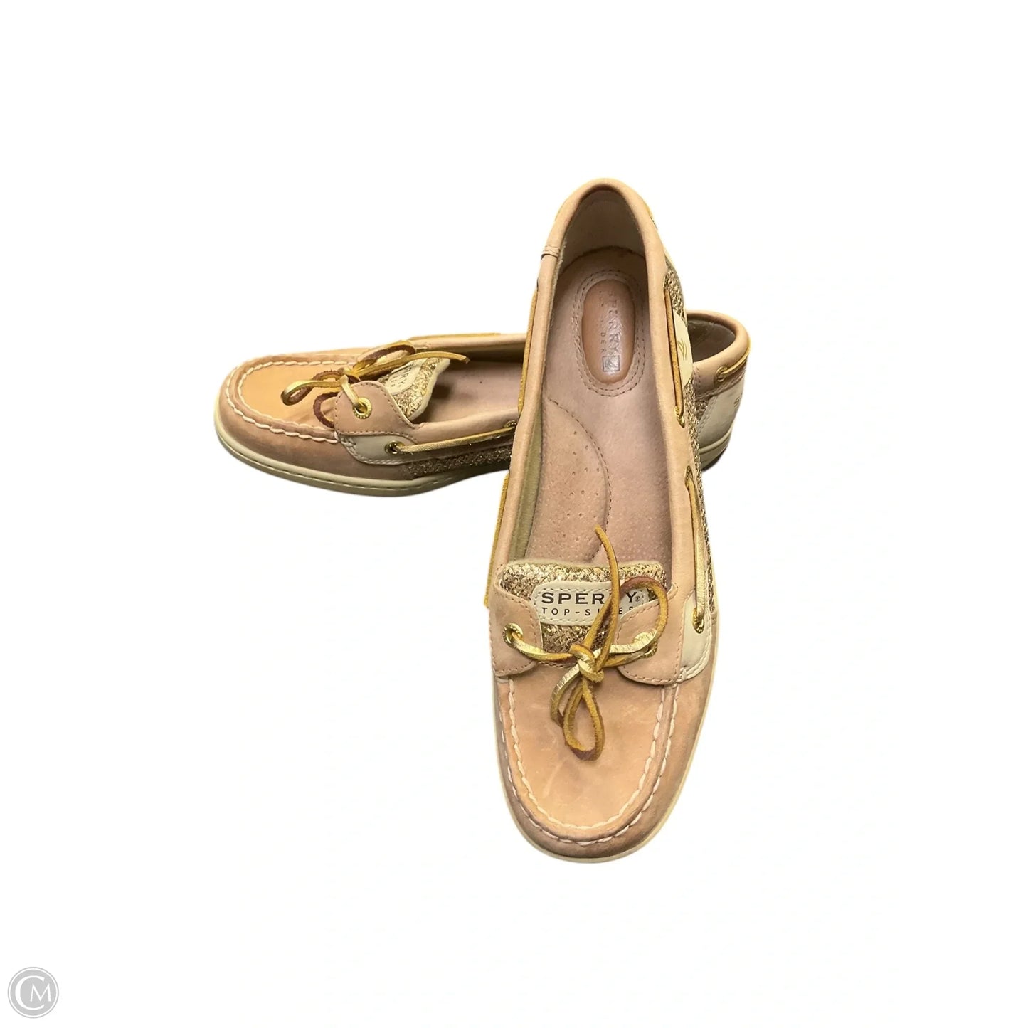Shoes Flats By Sperry In Brown & Gold, Size: 9.5