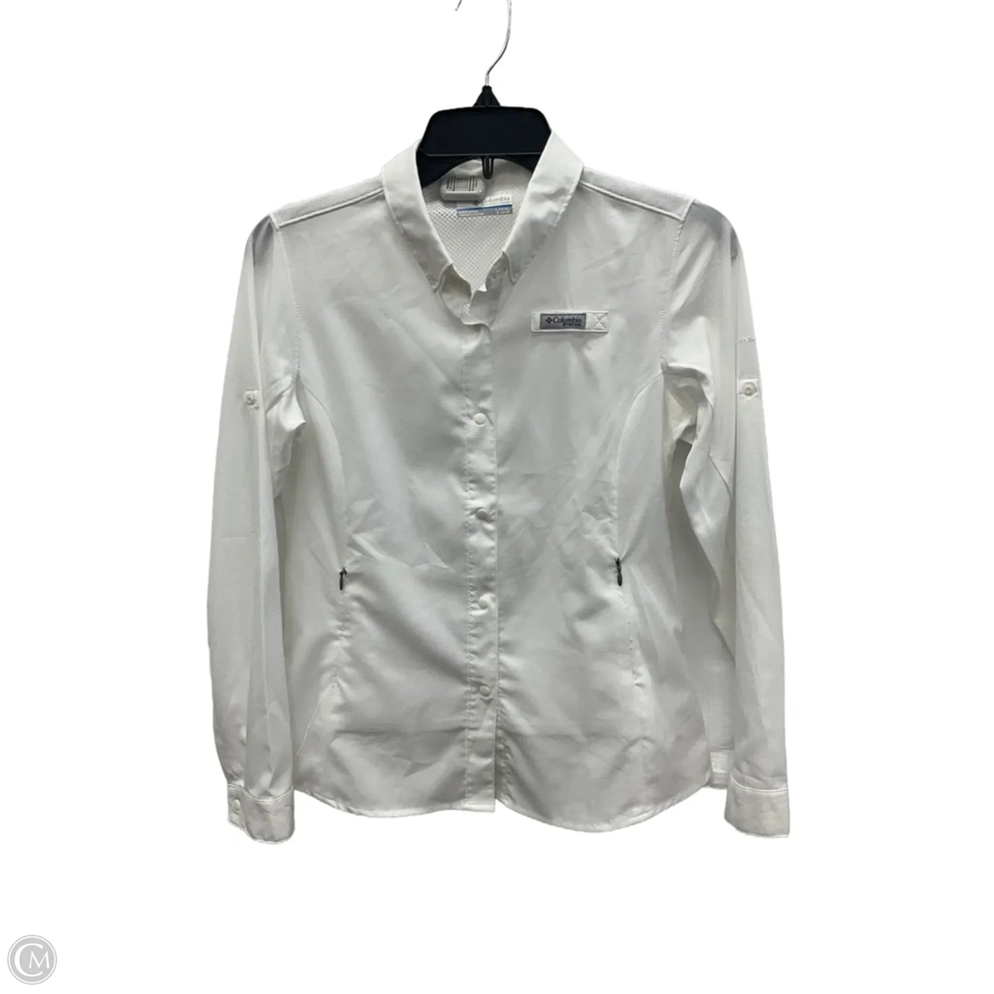 Blouse Long Sleeve By Columbia In White, Size: L