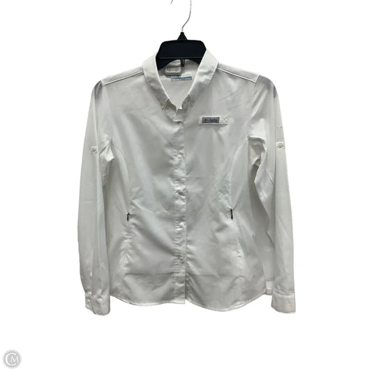 Blouse Long Sleeve By Columbia In White, Size: L
