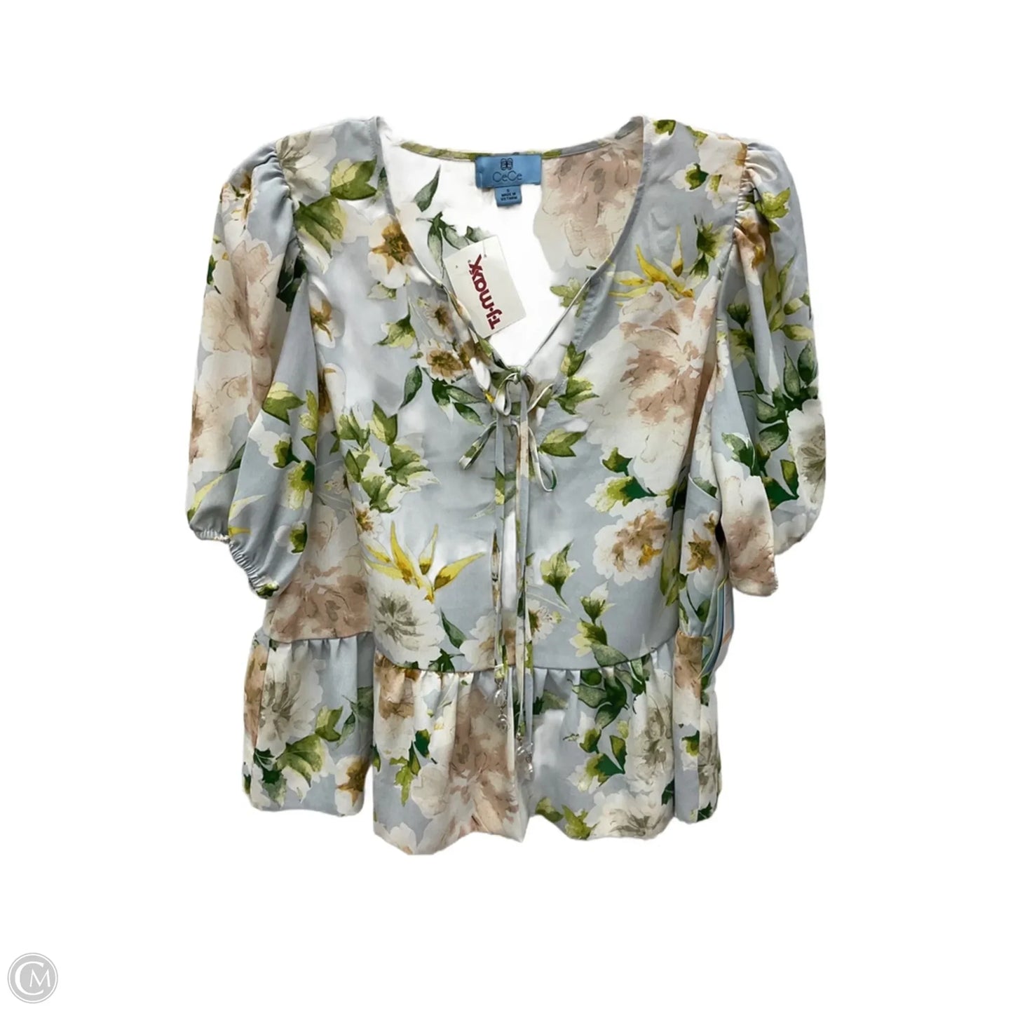 Top Short Sleeve By Cece In Floral Print, Size: S