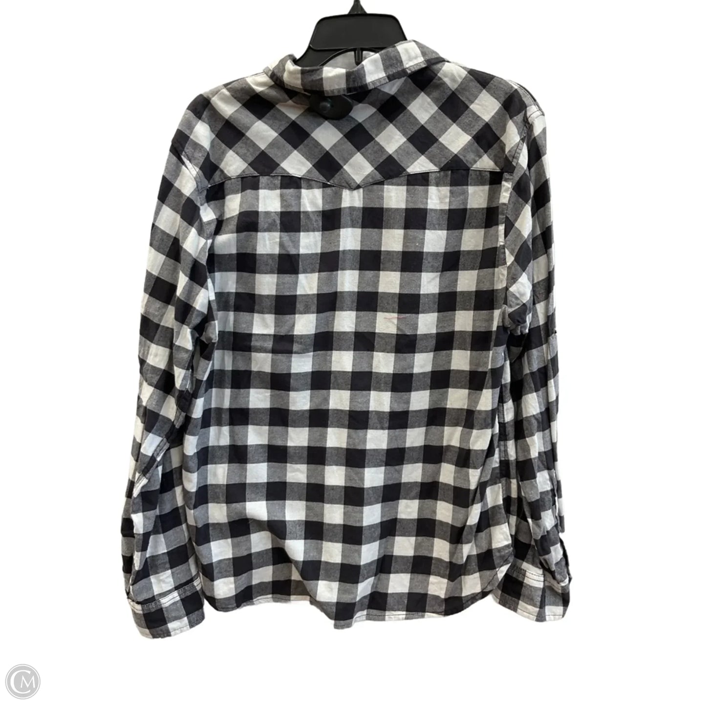 Blouse Long Sleeve By Jachs Girlfirend In Plaid Pattern, Size: L