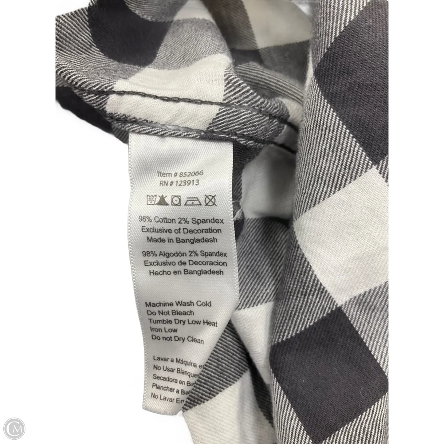 Blouse Long Sleeve By Jachs Girlfirend In Plaid Pattern, Size: L