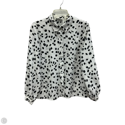 Blouse Long Sleeve By Liz Claiborne In Polkadot Pattern, Size: S