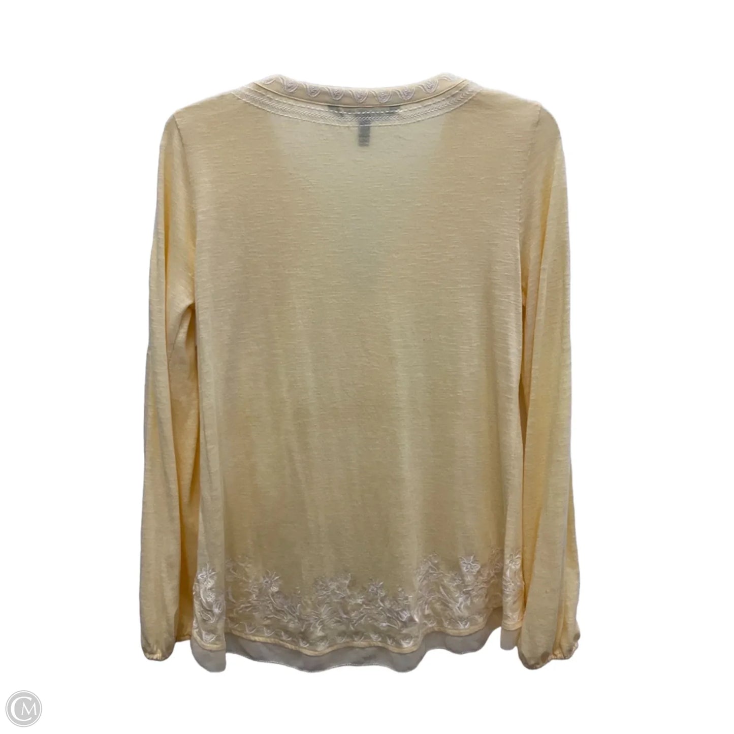 Top Long Sleeve By White House Black Market In Yellow, Size: S