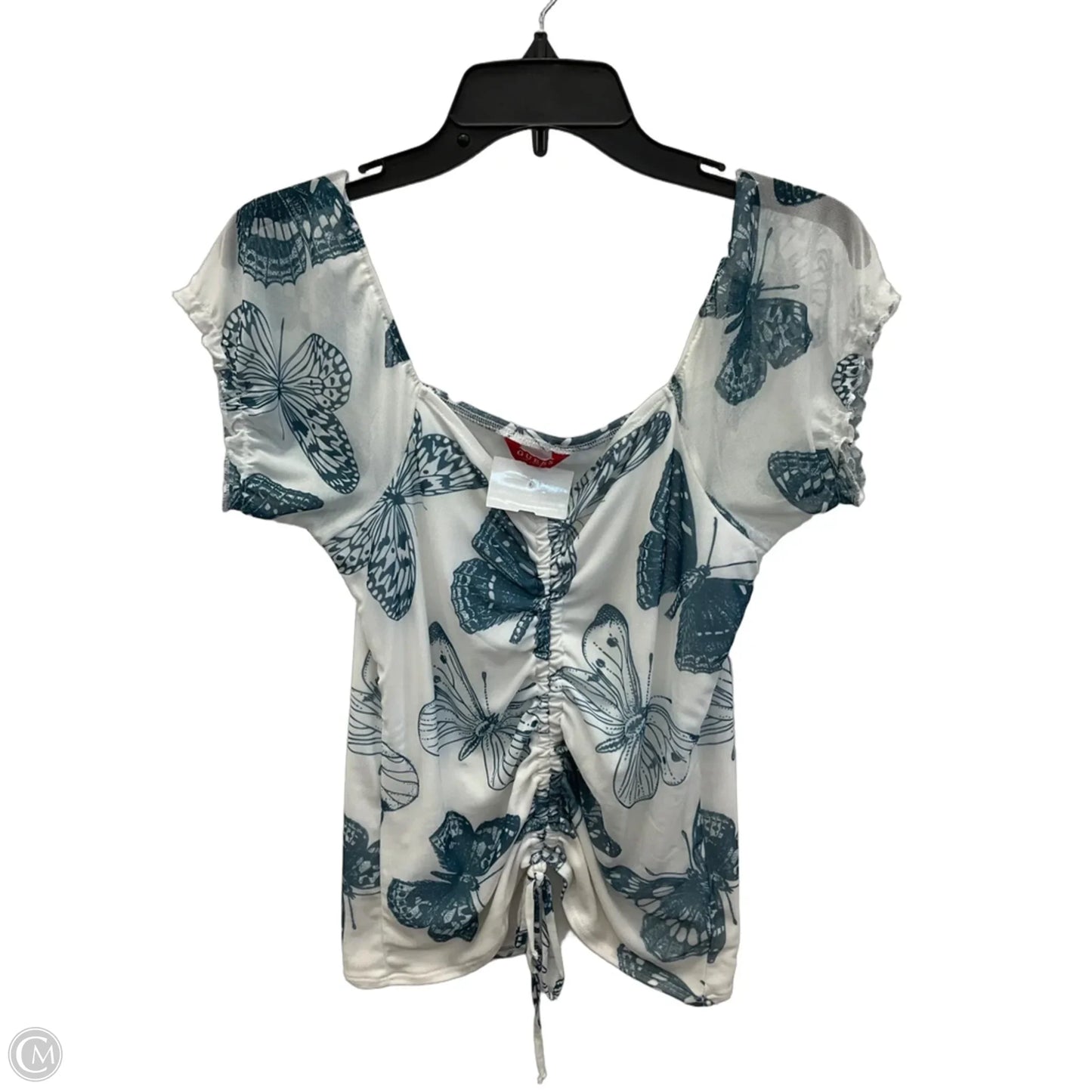 Top Short Sleeve By Guess In White, Size: L