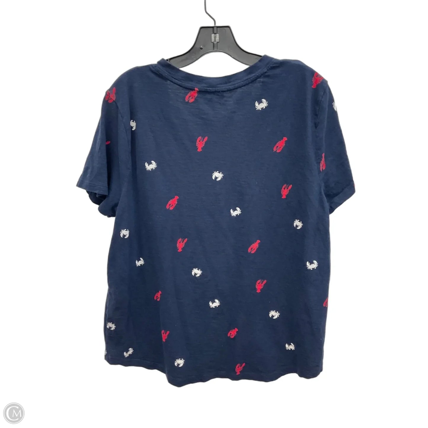 Top Short Sleeve By Loft In Nautical Print, Size: Xxl
