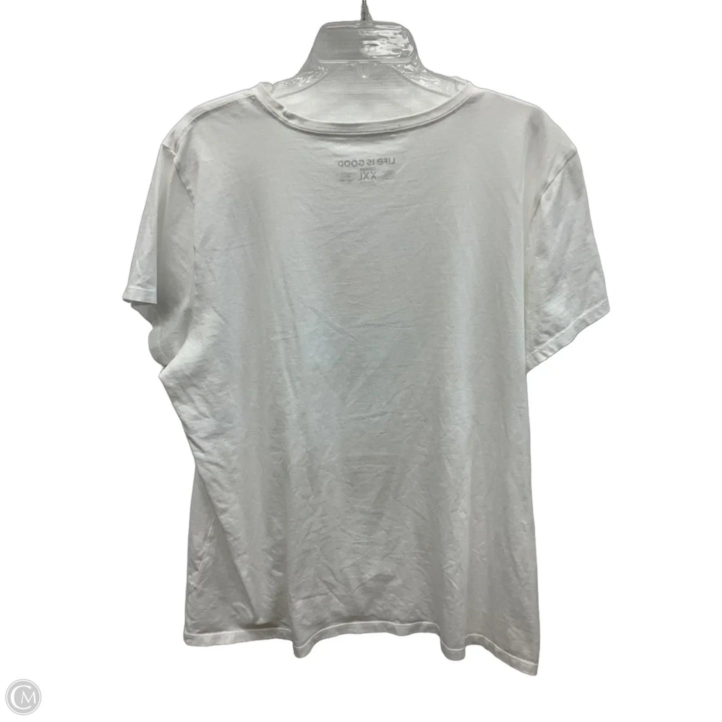 Top Short Sleeve By Life Is Good In White, Size: Xxl