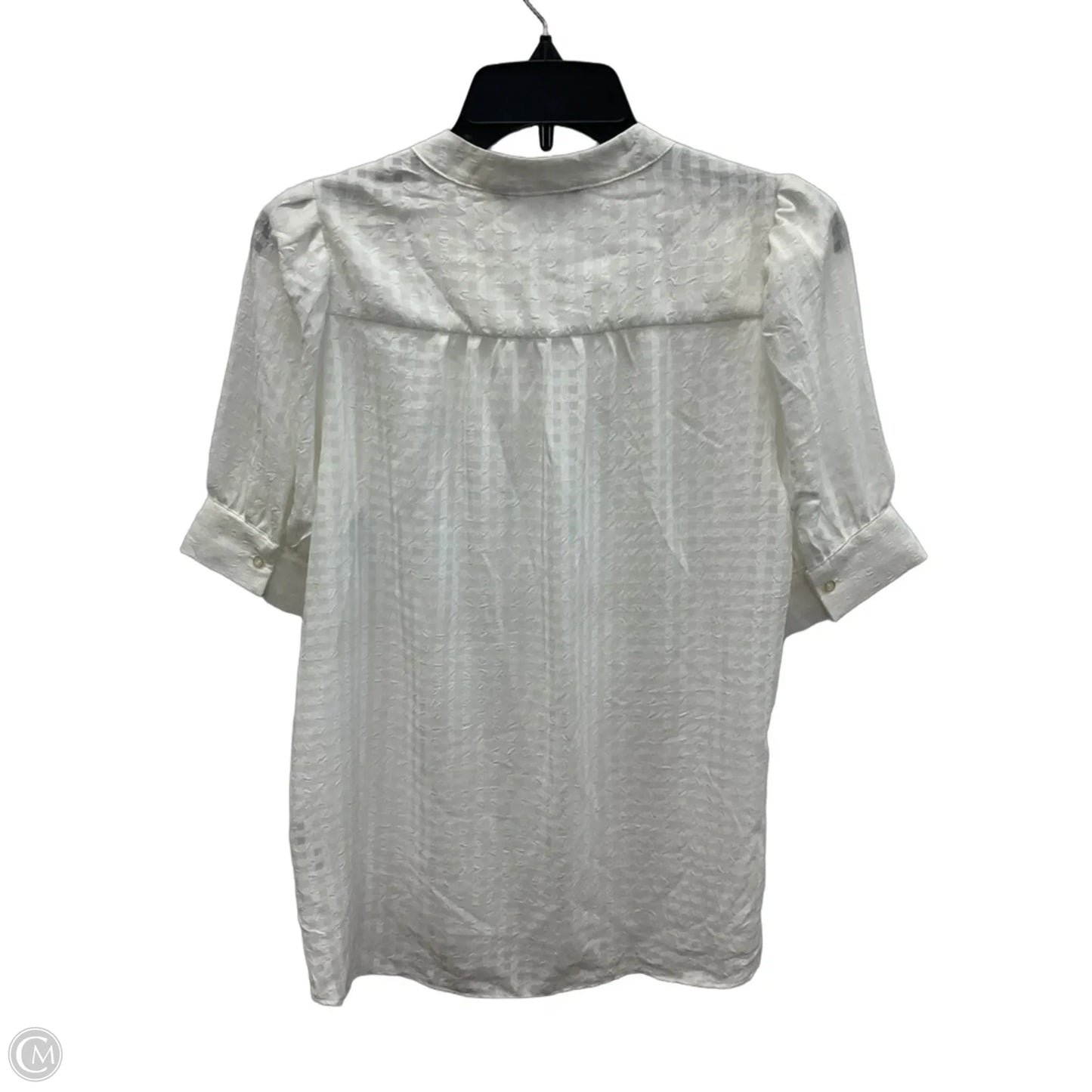 Blouse Short Sleeve By Clothes Mentor In White, Size: L