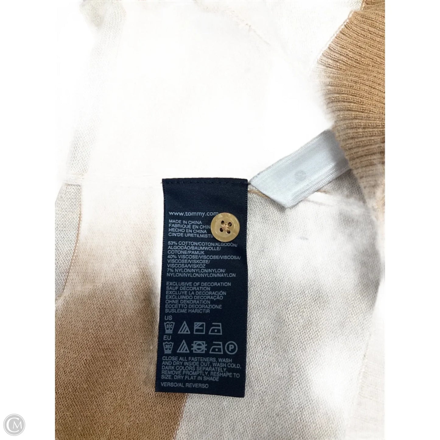 Top Long Sleeve By Tommy Hilfiger In Beige, Size: L